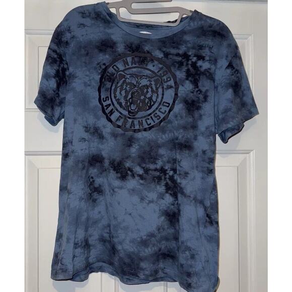 Vintage Old Navy San Francisco Bear Tie Dye Soft Washed Blue T-Shirt Size M - Picture 1 of 7